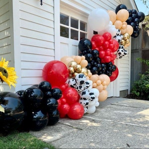 First Rodeo Balloon Garland - Western Theme, First Birthday, Red Bandana, Cowboy, Cow Print, Balloon Arch, Wild West, Party Decorations