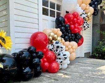 First Rodeo Balloon Garland - Western Theme, First Birthday, Red Bandana, Cowboy, Cow Print, Balloon Arch, Wild West, Party Decorations
