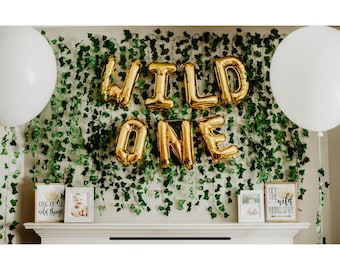 16'' Wild One Foil Balloon Banner - Wild One Party, Where the Wild Things Are, Kids Birthday Party, Wild One Birthday, 1st Birthday