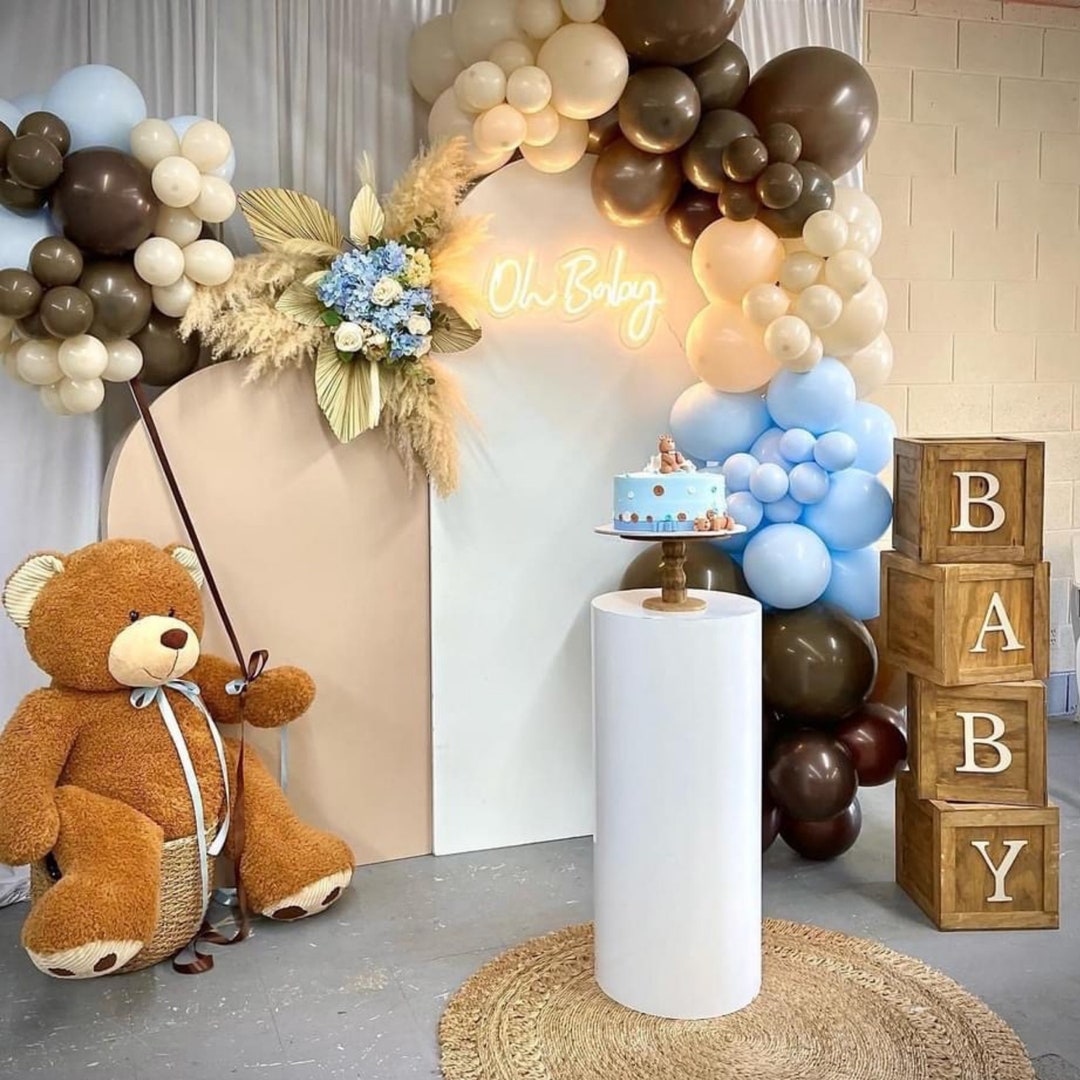 Cocoa Blush and Pastel Blue Balloon Garland Kit Boho Baby Etsy 日本