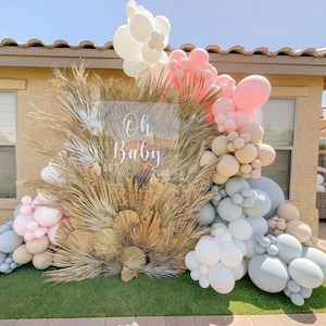 DIY Balloon Garland Kit - Pastel Pink, Fog, White, Beige, Boho, Bridal Shower, Baby Shower, Birthday Decoration, Baby Gift