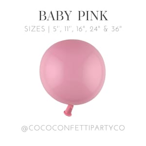 Baby Pink Premium Latex Balloons, MATTE, Individual Balloons for Party Decorations, Balloon Bouquets, Birthday Party, Baby Shower