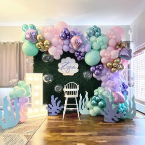 Under the Sea Balloon Garland Kit – Mermaid Party Decorations, Ocean Theme Birthday Balloon Arch, Nautical & Pastel DIY Party Backdrop