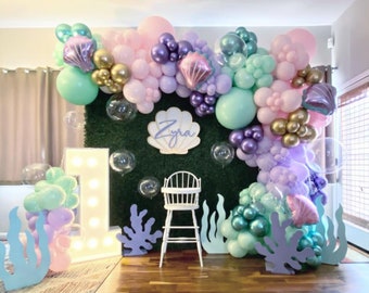 Under the Sea Party Balloon Garland - Nautical Birthday Party, Mermaid Decorations, Ocean Pastel, Balloon Garland Kit, Balloon Arch