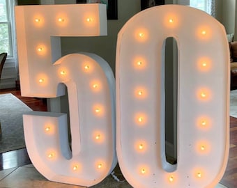 DIY Pre-Cut Light Up Marquee Numbers in 3FT and 4 FT - Mosaic Number Frame, Birthday Party Decoration, Milestone Event