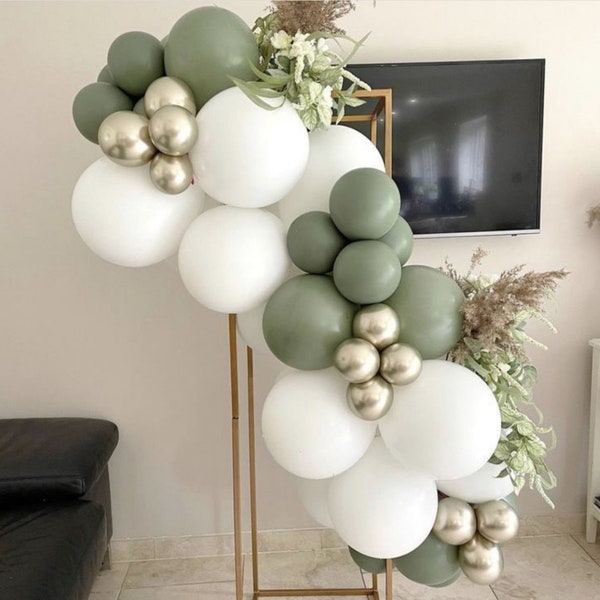 Petite Balloon Garland Kit | Willow Green Botanical, Treat Table Decor, Backdrop, Greenery Theme, Gender Reveal, Baby Shower, Balloon Arch