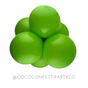 Lime Green Premium Latex Balloons, MATTE, Individual Balloons for Party Decorations, Balloon Bouquets, Tropical Party image 2