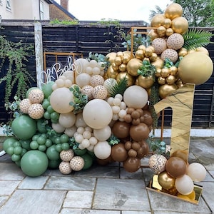 Wild One Balloon Garland Kit | Birthday, Baby Shower, Two Wild, Safari Theme, Safari Baby Shower, Safari Backdrop, Jungle Baby Shower