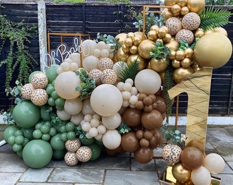 Wild One Balloon Garland Kit | Birthday, Baby Shower, Two Wild, Safari Theme, Safari Baby Shower, Safari Backdrop, Jungle Baby Shower