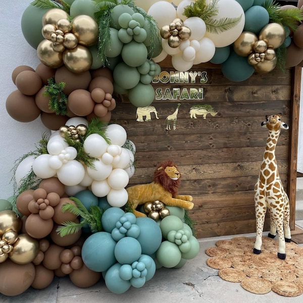 Wild Safari Balloon Garland Kit | Wild One Balloon Garland, Two Wild, Safari Theme, Safari Baby Shower, Safari Backdrop, Jungle Baby Shower