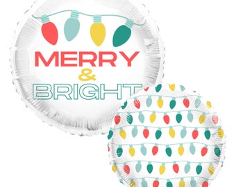 Holiday Inspired 18'' Specialty Mylar Balloons, Christmas Party Decorations, Holiday Party, Festive & Bright Design