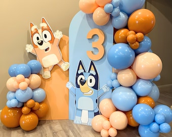 Orange and Blue DIY Balloon Garland - Premium Double Stuffed Balloons, Blue Dog Birthday Party Decorations