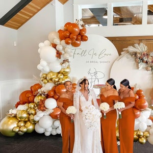 Autumn Balloon Garland Kit - Balloon Arch, Baby Shower, Birthday, Halloween, Bridal Shower, Thanksgiving, Burnt Orange, Sand, Gold, White