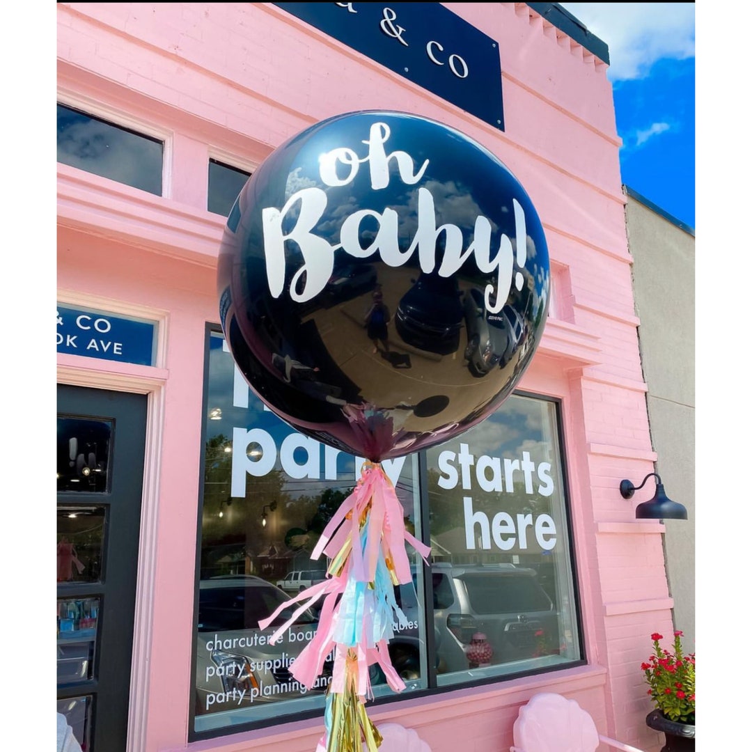 JUMBO Oh Baby Gender Reveal Confetti Balloon Baby Shower, Gender Reveal