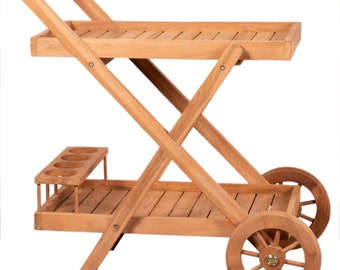 Serving trolley with removable tray