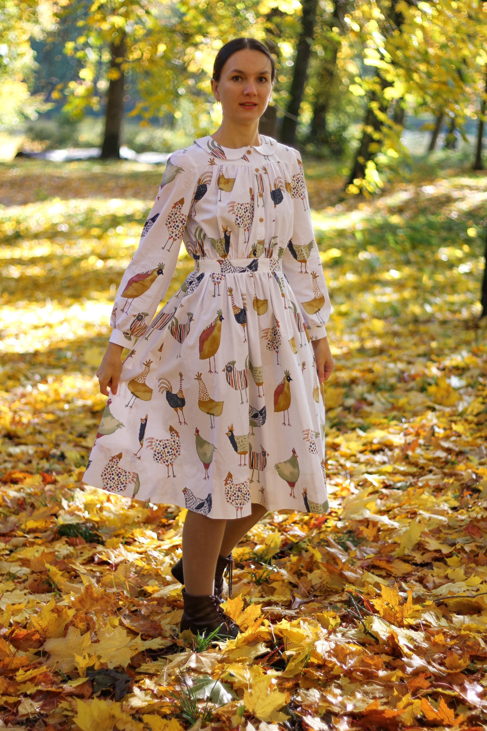 Chicken Cotton Long Dress - Etsy