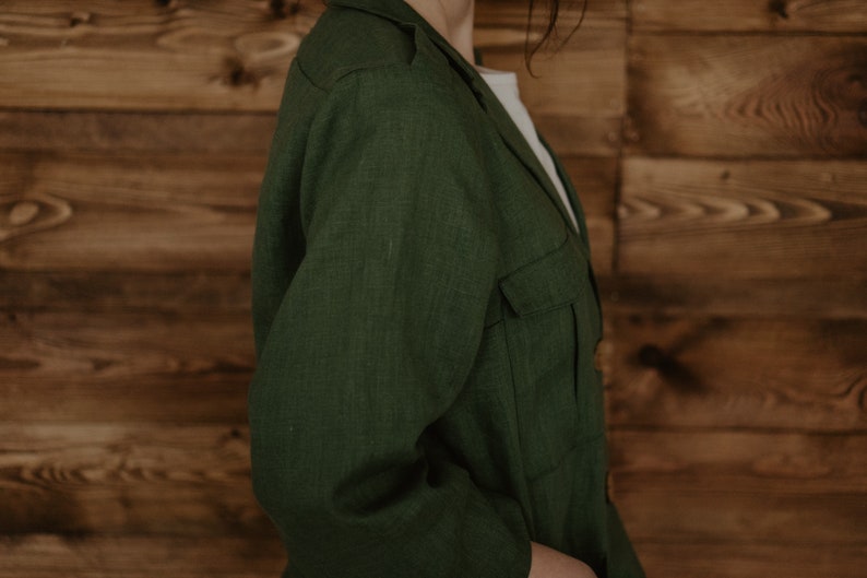 oversized linen jacket image 4