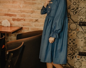 thick loose linen dress