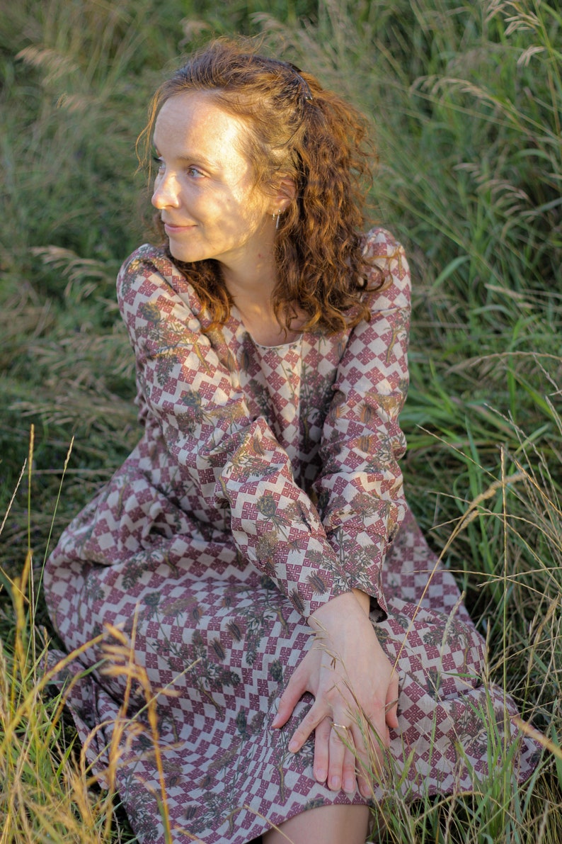 linen dress with author's print image 4