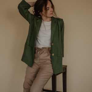 oversized linen jacket image 2