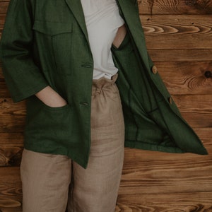 oversized linen jacket image 1