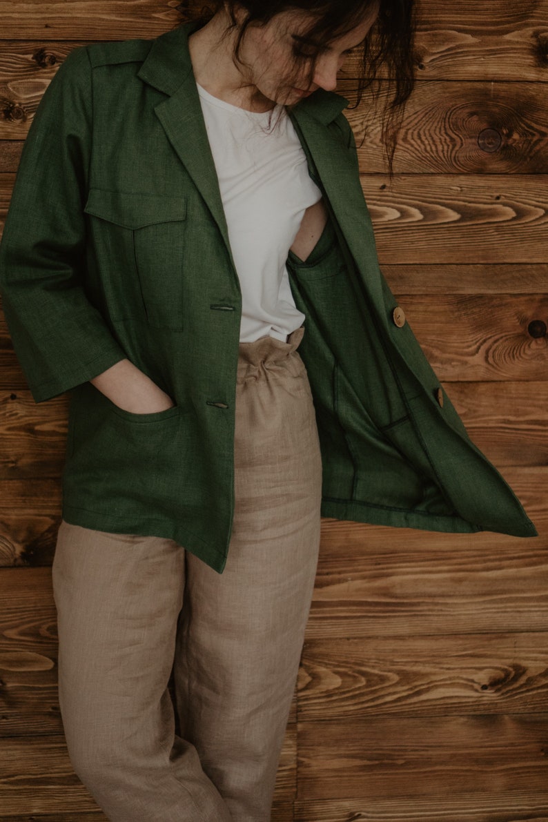 oversized linen jacket image 1