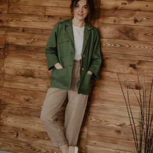 oversized linen jacket image 3