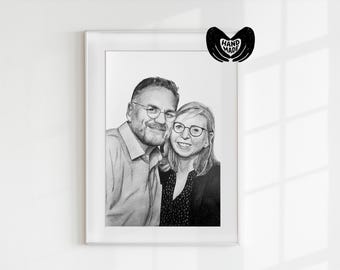 Personalisierte Porträtzeichnung nach Foto, Geschenkidee,Personen Porträt, Erinnerung zeichnen, individuelles Geschenk, Geburtstag, Vatertag