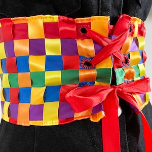 VARIOUS STYLES colorful corset belt, lace-up corset, ribbon, blackpink Jennie, lgbtq+ pride, rainbow, clowncore, harajuku, kidcore, decora,