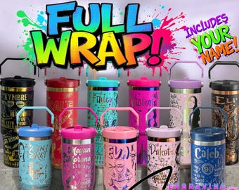 Botellas de agua personalizadas de 30 oz con grabado láser, incluyen tu nombre, vasos a prueba de fugas, botellas de agua para niños, Stanley, réplicas, personalizadas