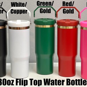 Rise of Red 30oz Flip Straw Water Bottle With Handle, Laser Engraved ...