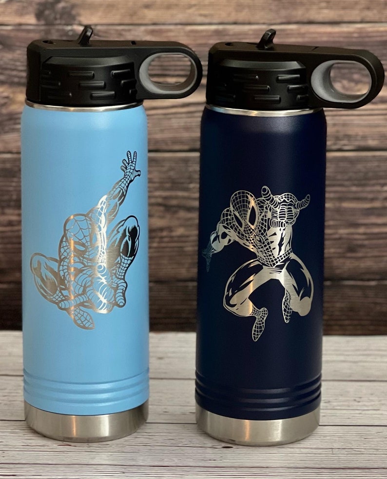 Personalized Spider-Man Kids Water Bottle – 750ml Flip Top Straw Bottle For School & Sports - View #6