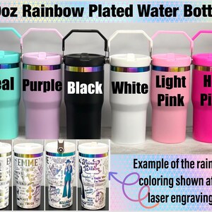 Custom Lainey Wilson 20oz Flip Straw Water Bottle with Handle, Laser Engraved, Kids School Water Bottle, Spill Proof, Includes Name imagem 9