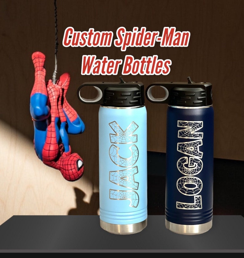 Spider-man Water Bottle Back to School Water Bottle Custom - Etsy