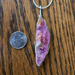 Bright Cobalto Calcite Drusy Pendant in Sterling Silver