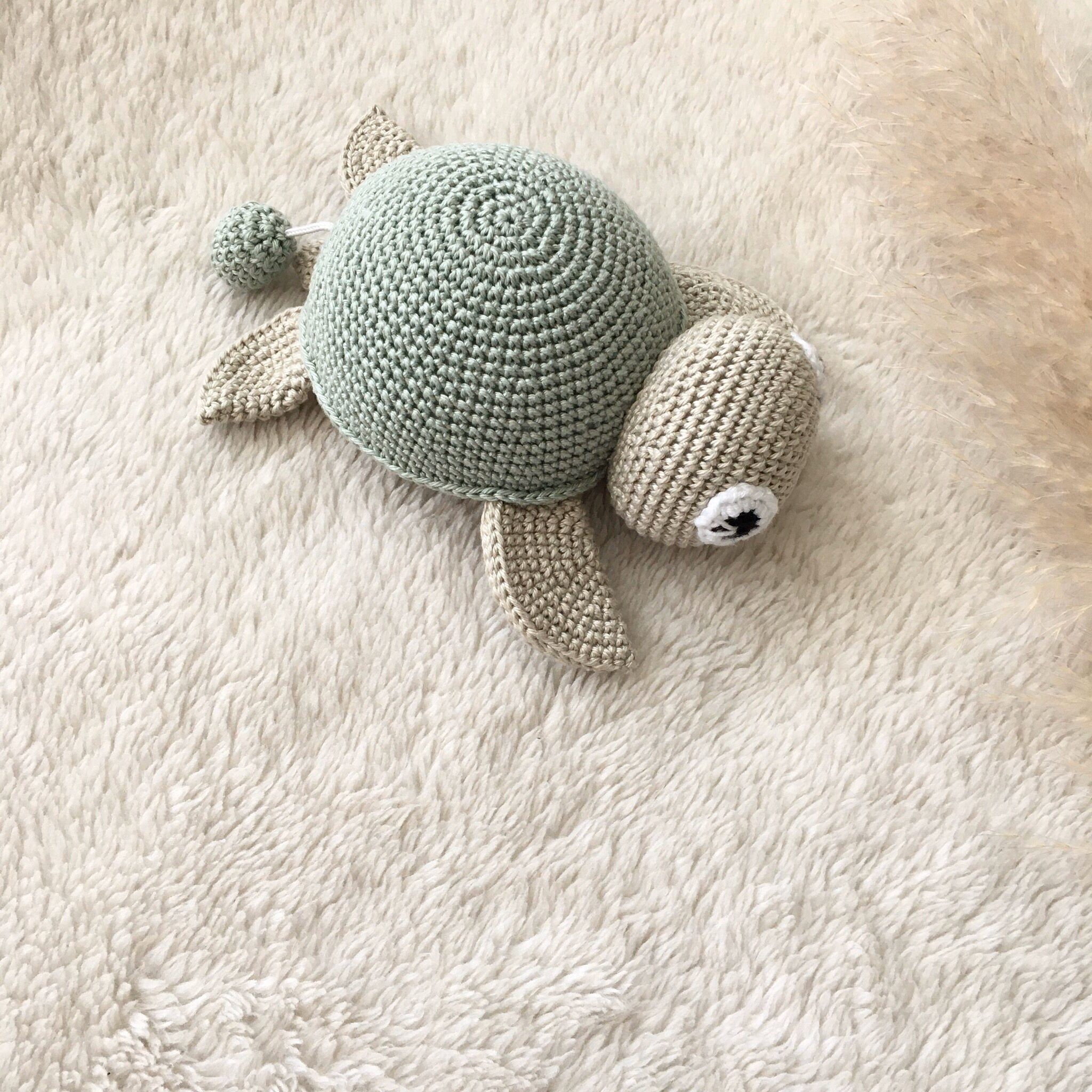 Crochet Turtle Baby Rattle Set: Organic Cotton Amigurumi Musical Toy - Etsy