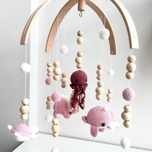 Sea Creatures Baby Mobile: Crochet Ocean Nursery Decor