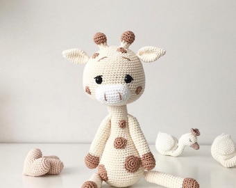 Crochet Giraffe, Crochet Animals, Crochet Doll For Sale, Newborn Gift, Custom Baby Gift, Crochet Giraffe, Amigurumi, baby toy 6-12 month