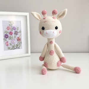 かぎ針編みのキリン、かぎ針編みの動物、かぎ針編み人形販売、新生児ギフト、カスタムベビーギフト、かぎ針編みのキリン、女の子のキリン、お母さんへの誕生日プレゼント