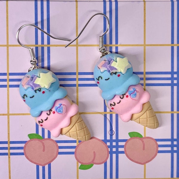 Miss beauty ice-cream* Ice cream earrings/Fun earrings/Fun jewelery/Dainty earrings/star Earring/Popsicle earrings