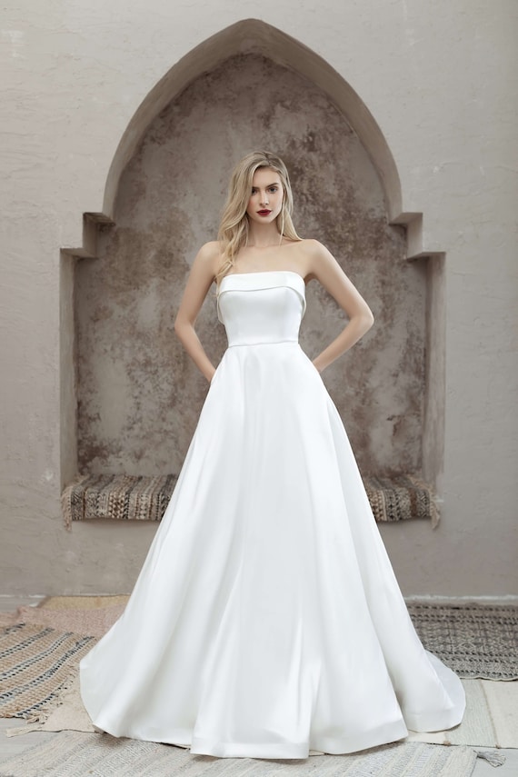 simple but elegant cocktail dresses Simple Elegant Chiffon A-line Wedding Dress with Sleeves
