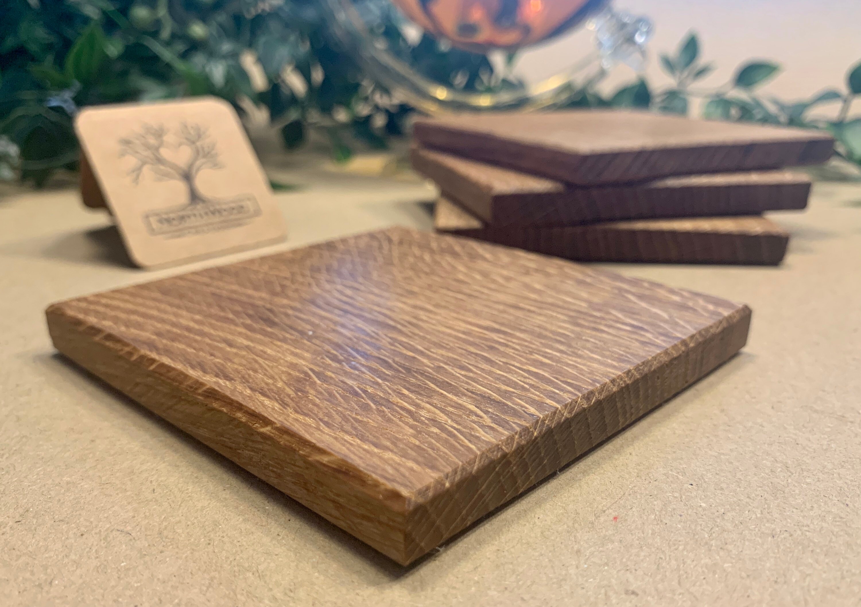 Rustic Handcrafted Oak Coasters Etsy