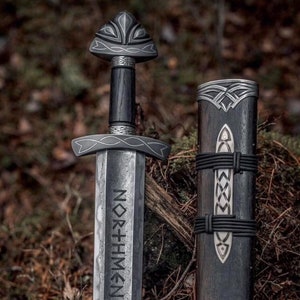 Hand Forged Damascus Steel Viking Sword Sharp / Battle Ready Medieval Sword, Northmen Viking Sword With Scabbard | Gift For Him