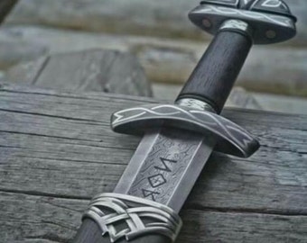 Épée forgée à la main des hommes du Nord en acier damas avec fourreau, épée médiévale, meilleur cadeau de mariage pour lui, épées MASTER, cadeau pour lui/Noël