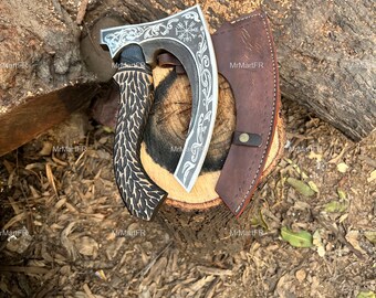 Hand Forged Axe, Viking Pizza Axe, Kitchen Knife, Personalized Pizza Cutter, Viking Bearded Axe, Slicer, Handmade Gifts For Him