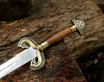 Réplique faite main Le Seigneur des anneaux, le roi Theoden Herugrim, l'épée avec fourreau et plaque en bois, cadeau garçon d'honneur, cadeau pour lui