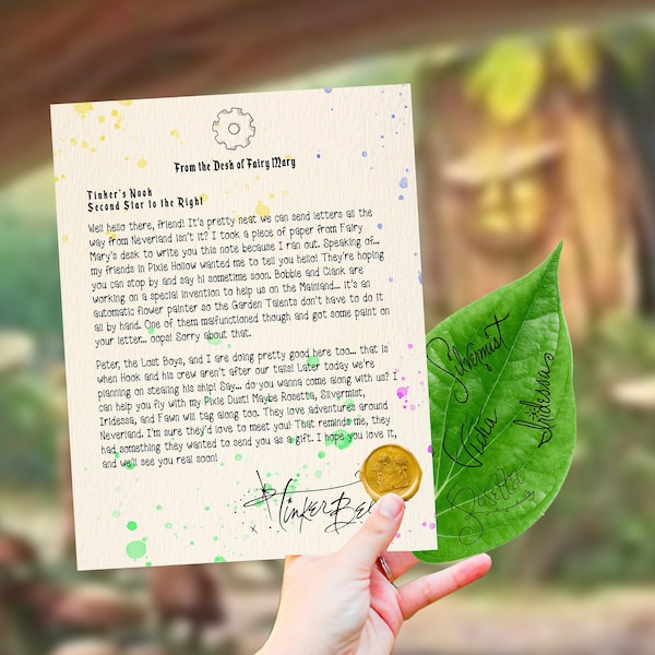 Tinker Bell Disney Fairies Pixie Hollow – Personalized Letter From Disney Character (Birthday Message, Surprise Vacation Announcement)