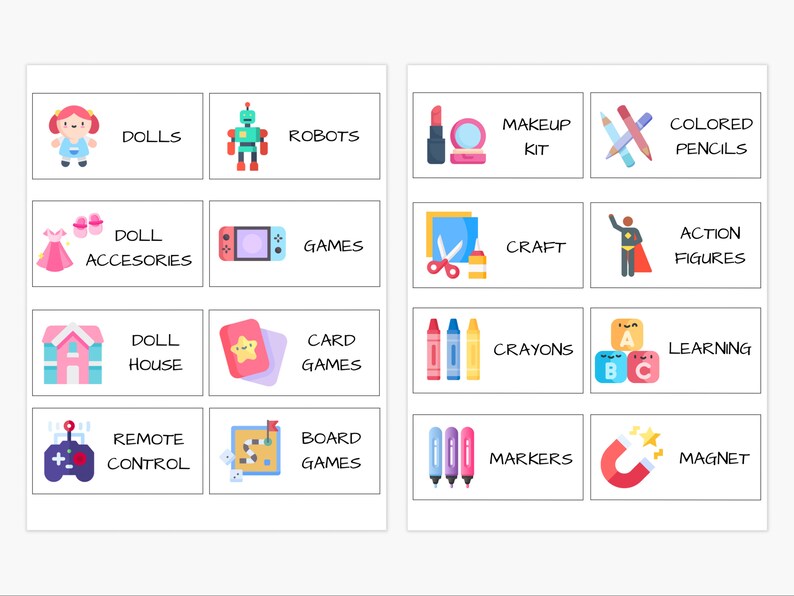 Printable Toys Storage Label for Playroom Kids and Toddler - Etsy