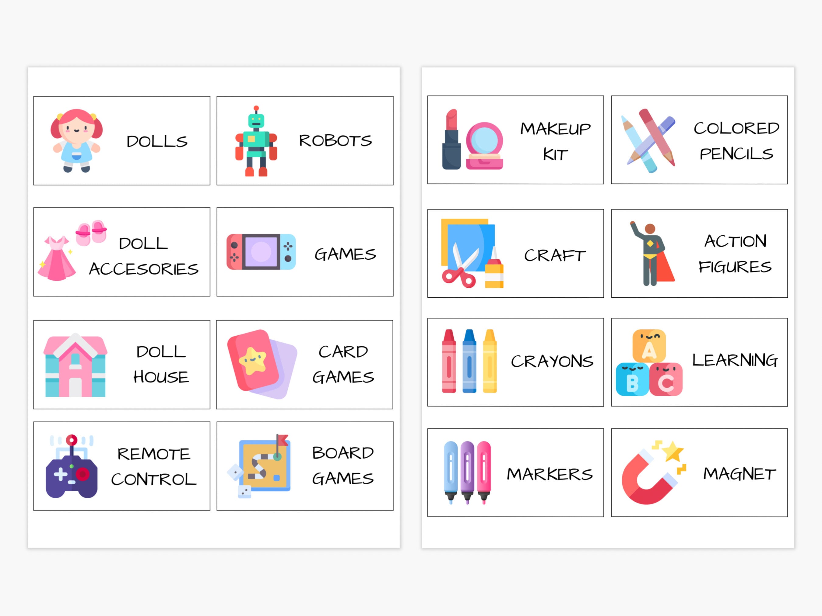 Printable Toys Storage Label for Playroom Kids and Toddler Etsy