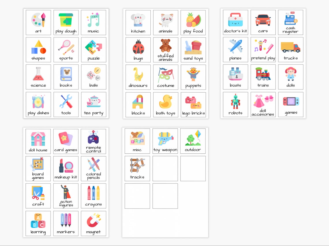 Printable Toys Storage Label for Playroom Kids and Toddler - Etsy